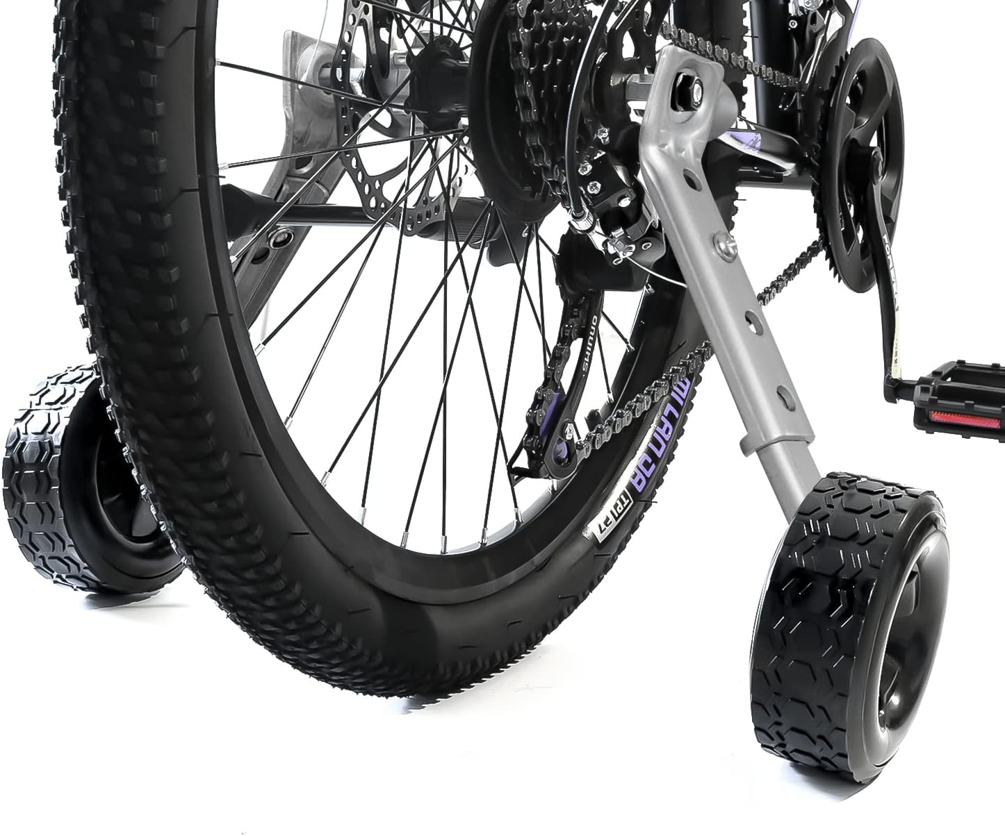 MOSHAY Roll over Image to Zoom in Bicycle Training Wheels Fits 16 18 20 22 24 Inch Kids Variable Bike(Black) image number 5