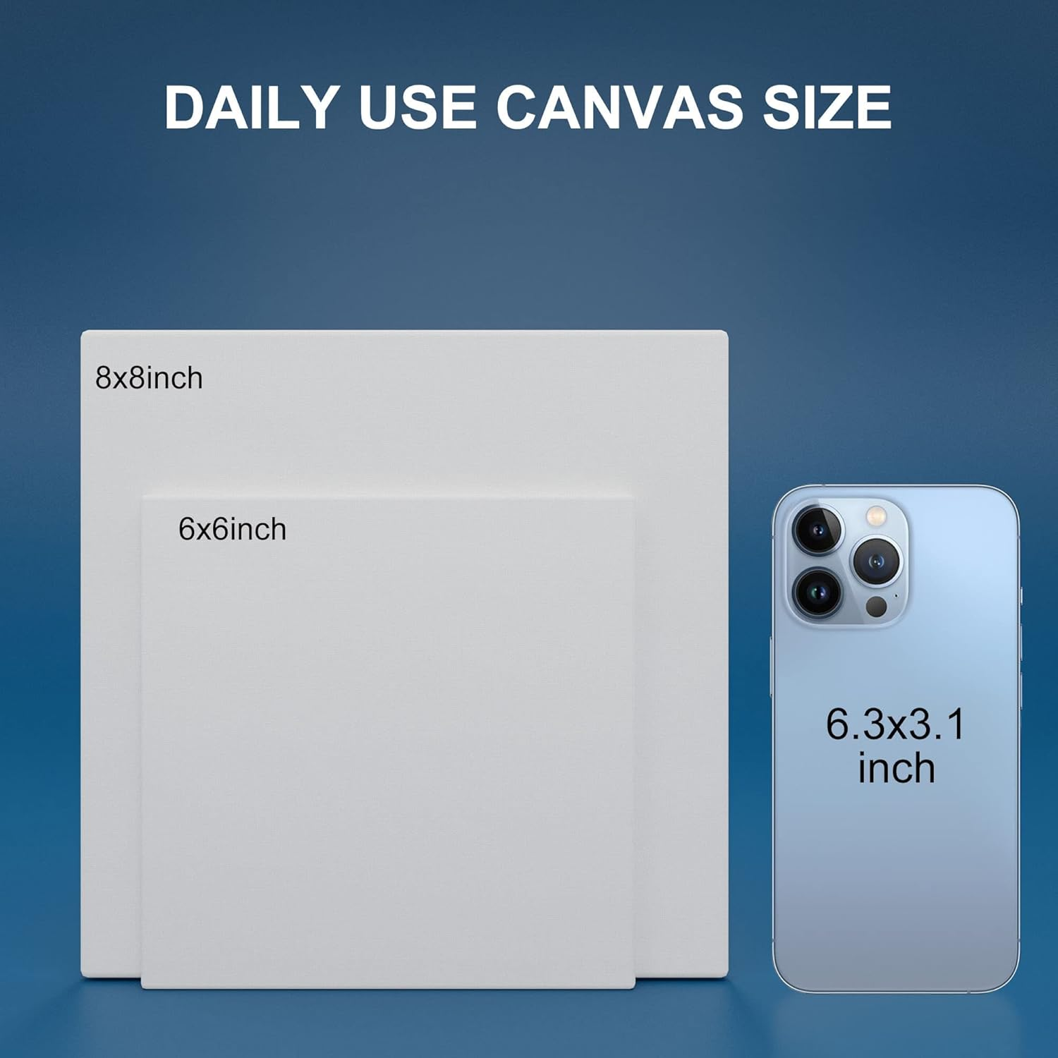 Canvas Panels 6X6 Inch 12-Pack, 10 Oz Primed 100% Cotton White Blank Canvases for Painting, Square Flat Canvas Board for Oil Acrylics Watercolor & Tempera Paints image number 5