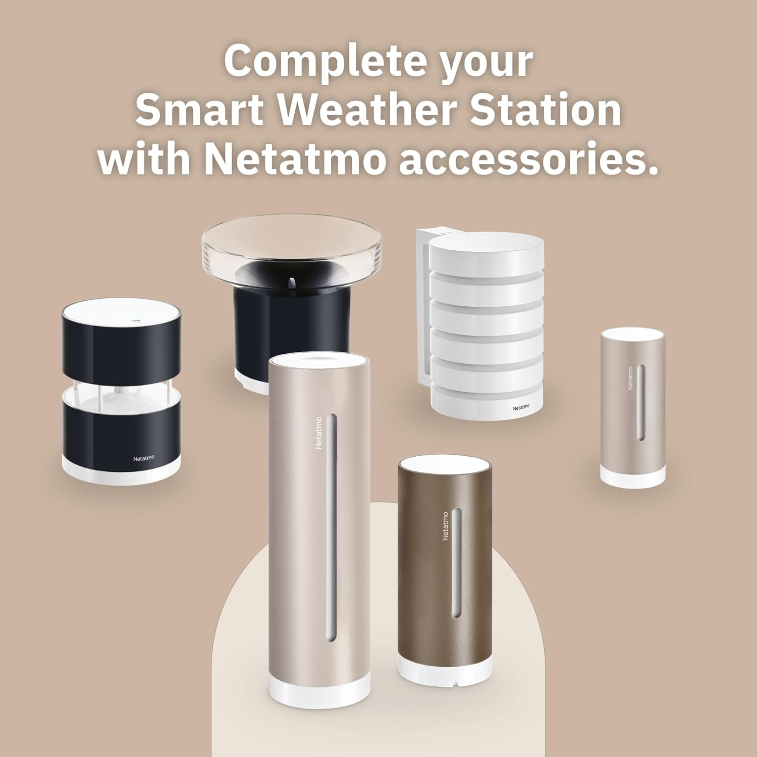 Netatmo Weather Station Original| 2Nd Generation | Indoor & Outdoor | Temperature, Humidity, Air Quality, UV - Sunshine, Pollen, Weather Forecasts, Compatible Apple, Alexa, Google - Sand - NWS-S-WW image number 4