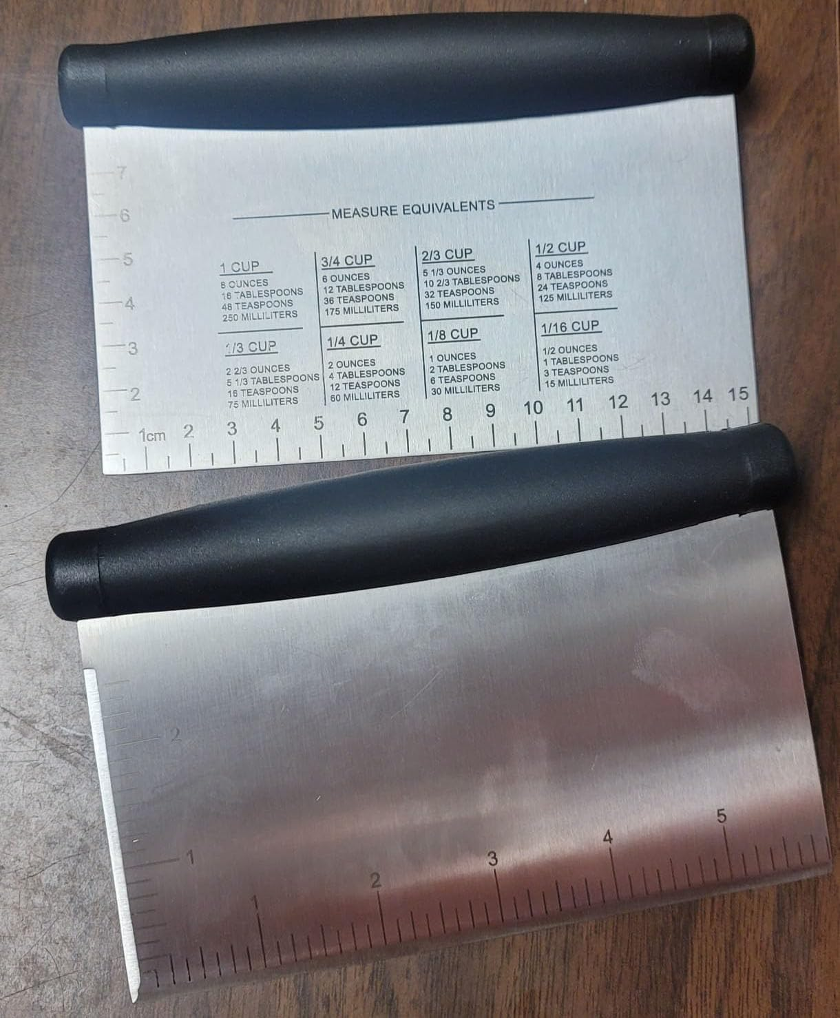 Stainless Steel Scraper & Chopper (3 Pack), Multi-Purpose Good-Grip Bench Scrapers, Kitchen Tool Dough Scraper Food Scraper Chopper, Dough Cutter Bench Knife for Baking and Cooking image number 3