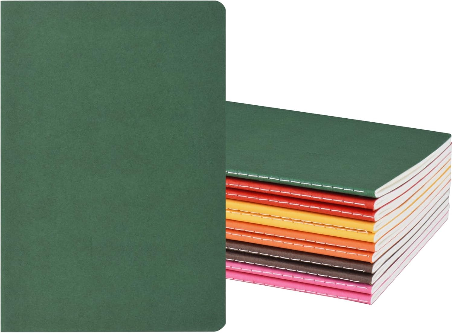 ZCZN 12 Pack A5 Lined Notebook, 12 Colors Journal Notebooks for School, Study, Office, 60 Pages/30 Sheets (Multicolor)