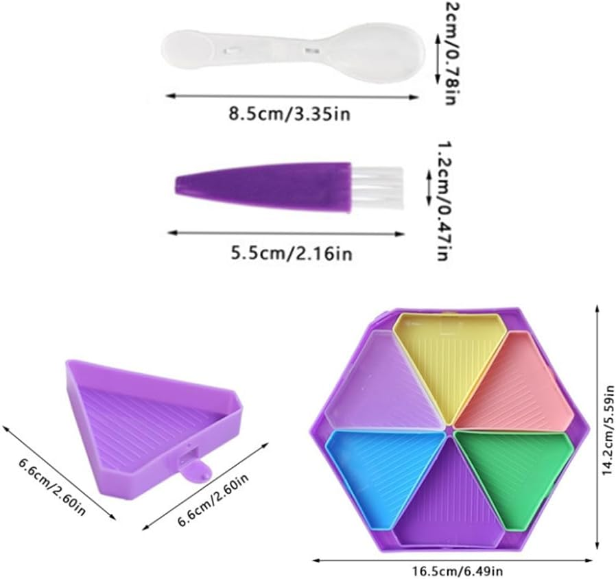 6PCS Plastic Diamond Painting Trays, Bead Sorting Trays Organizer, Divided Colorful Trays Triangles Diamond Art Tray, Diamond Art Tools and Accessories for Diamond Art Craft image number 4