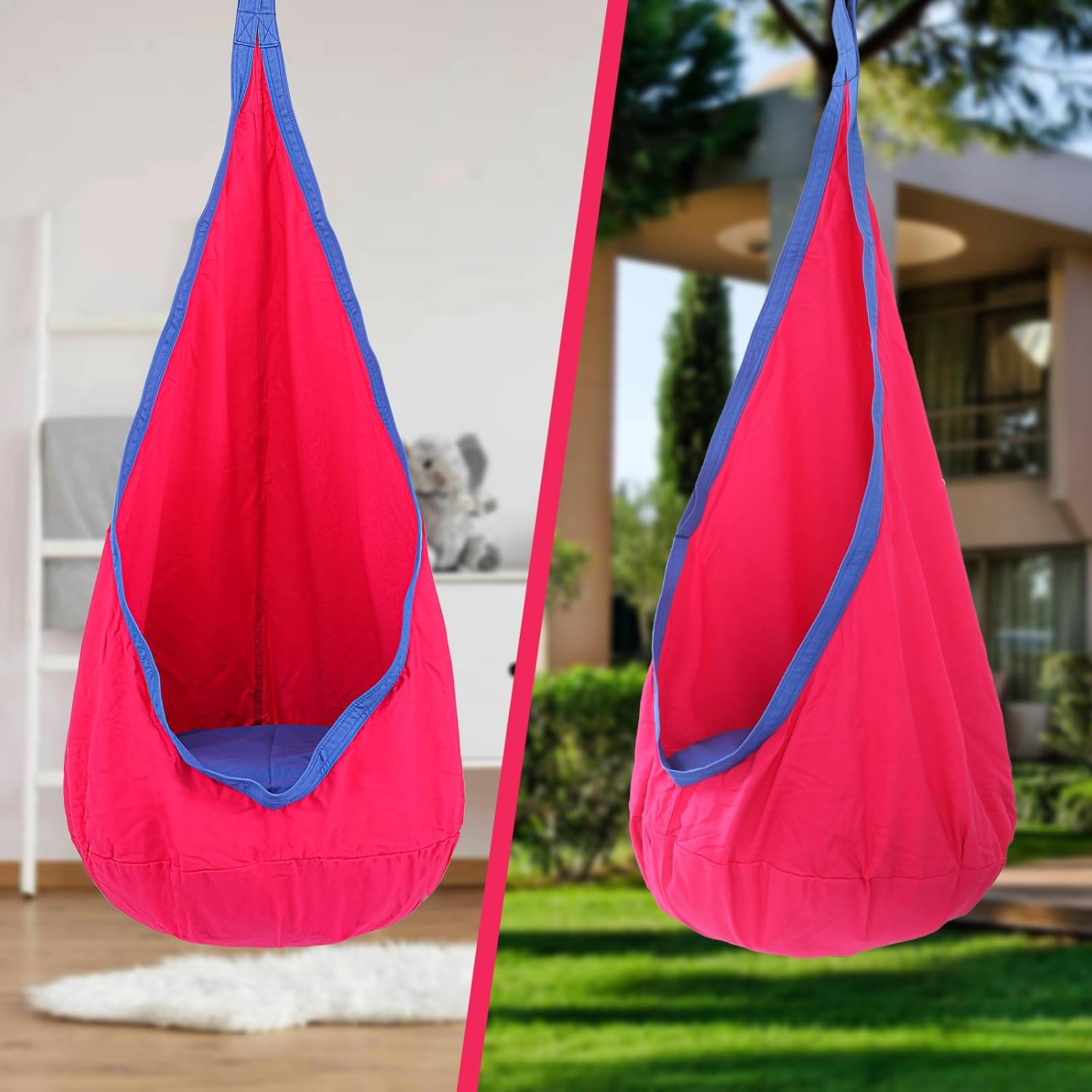 YAERSI Kids Pod Swing Seat Child Hammock Chair with PVC Inflatable Cushion for Indoor and Outdoor Use Durable Portable image number 1
