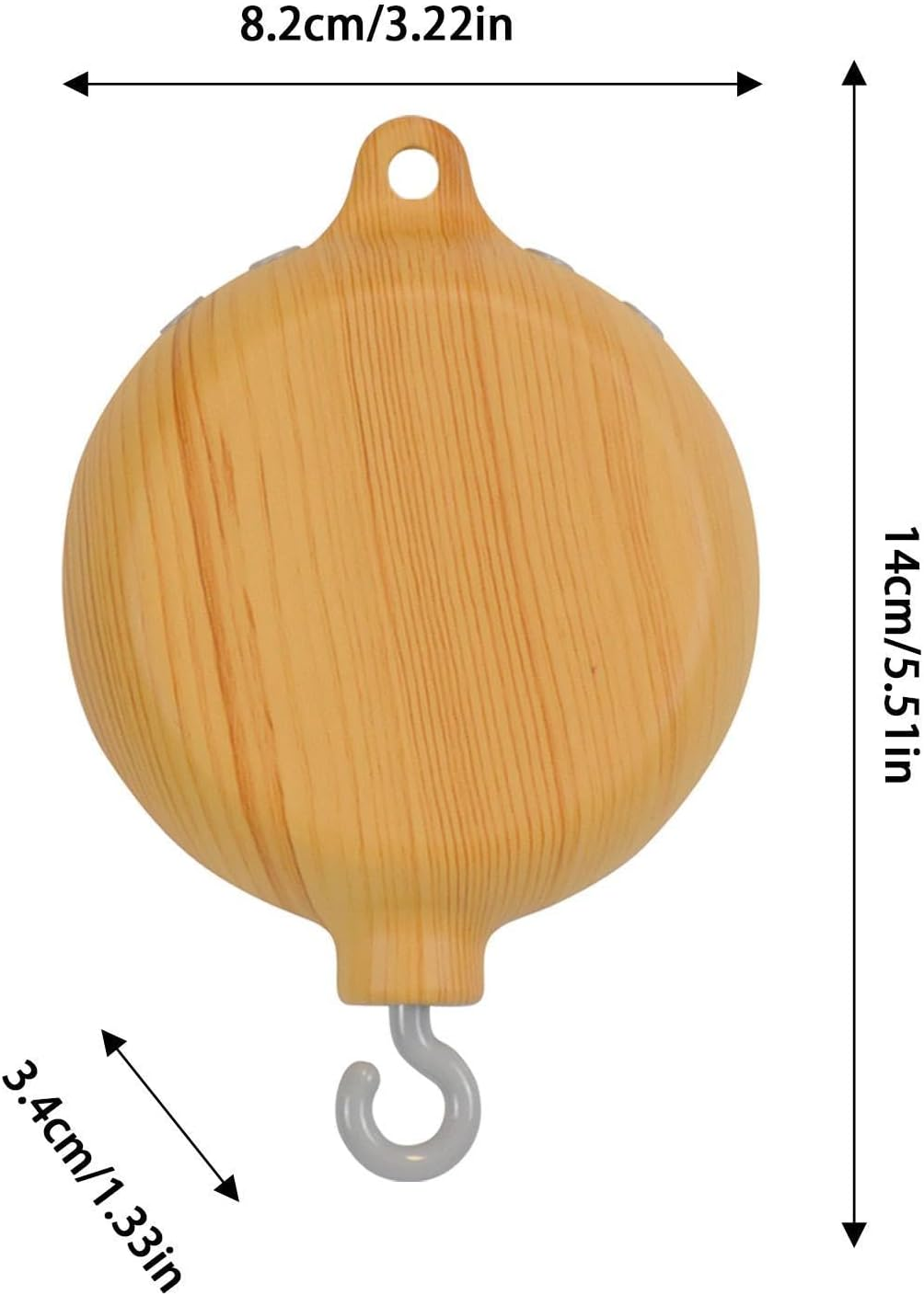 Babies Mobile Rotary Music Box, 35 Songs Nursery Wind Bell Mobile,Children Music Box Imitation Wood Spinner Nursery Music Wind Bell image number 2