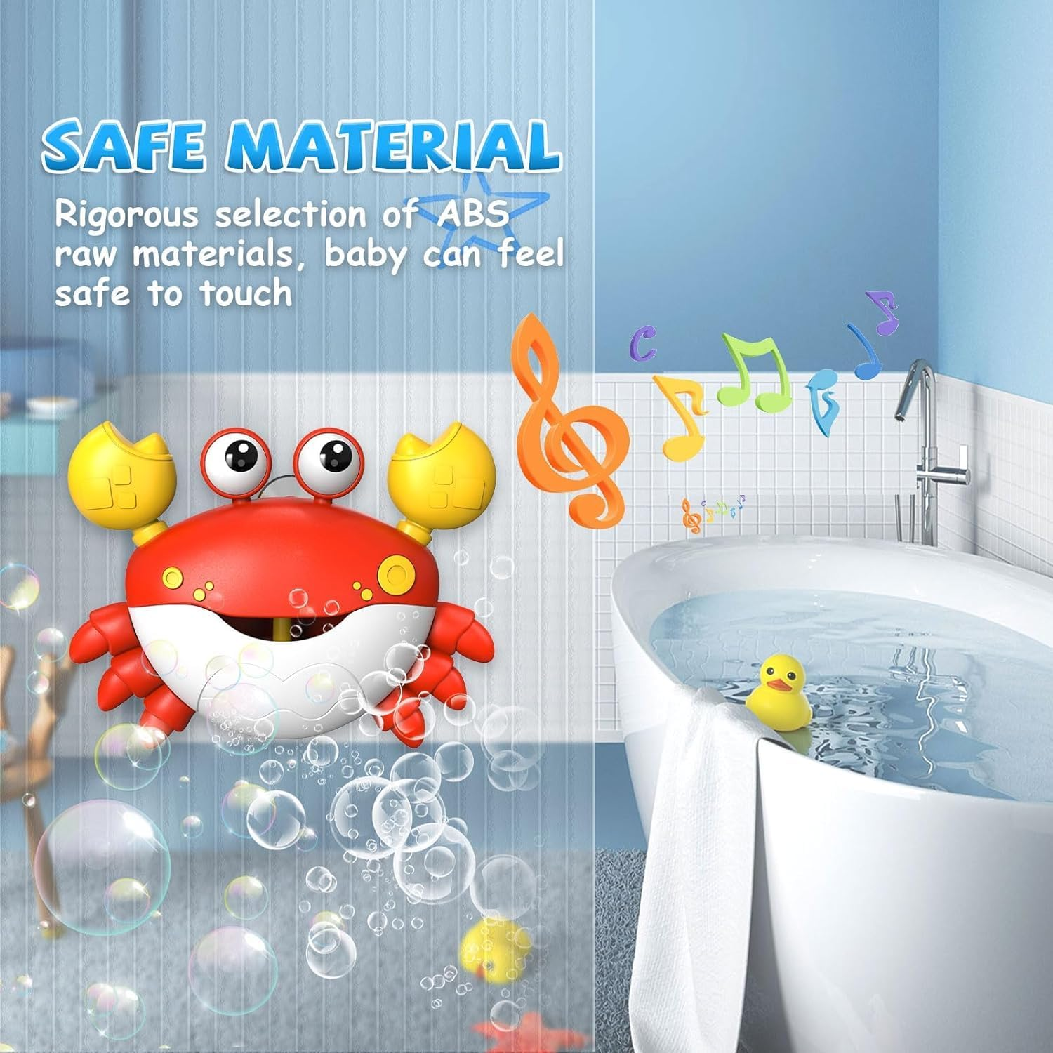 Baby Bath Toys, Crab Bathtub Bubble Machine, Blow Bubbles and Play Children'S Songs, Singing Bathtub Bubble Machine, Baby, Toddler Kids Toys, Gifts for 3 Year Old Girl and Boy image number 5