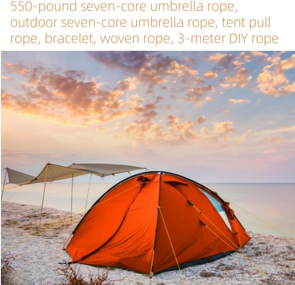 Jindizi Parachute Cord 550-3M Multifunction Paracord Rope for Survival, Camping, Climbing & Outdoor Gear (12 Colors, Durable) image number 3