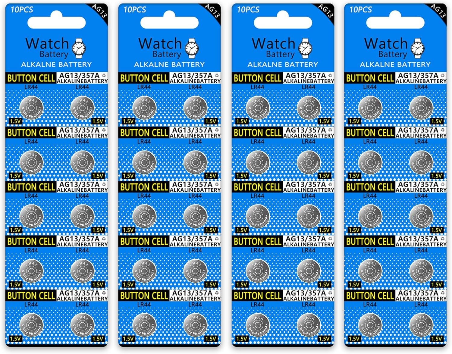 QOCNAM 40Pcs LR44 A76 AG13 357 SR44W Coin Button Cell Lithium Batteries Retail Pack Compliant with Coin Battery Safety Standards 2020 image number 3