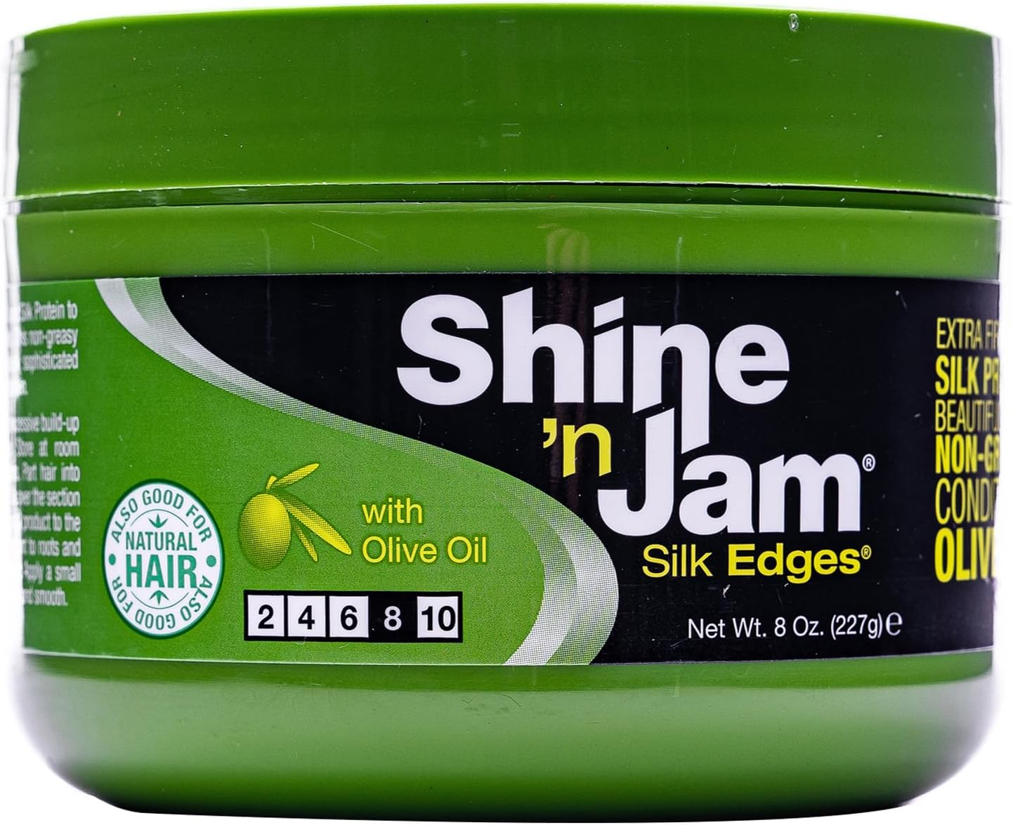 Ampro Shine-N-Jam Edges - Excellent for Taming Fringe, Ponytails, and Updos - Provides Firm Hold with Non-Greasy Shine - Moisturizes and Smoothes Hair with Silk Proteins - 227 G image number 4