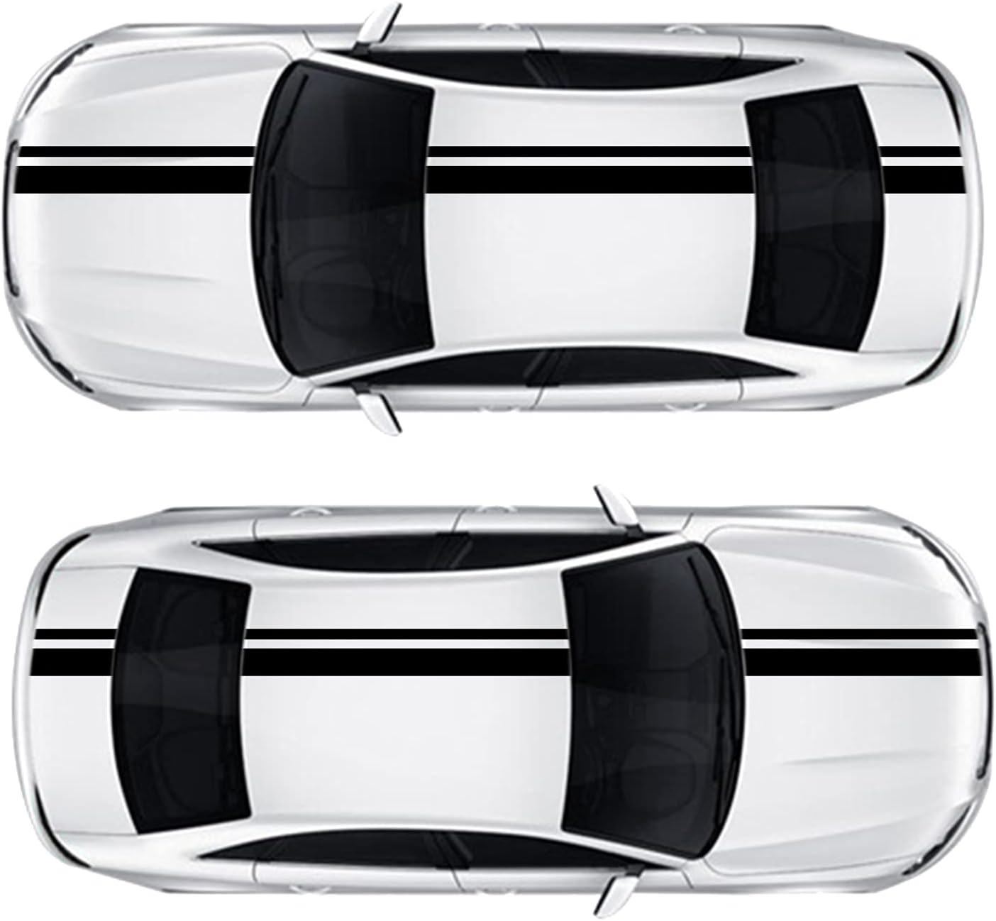 SUNJIKA 3PCS Vinyl Car Side Sticker Long Stripe Graphic Auto Hood Tailgate Body Racing Sports Decals Universal Car Truck DIY Decal Stripe Vinyl Stickers Decoration (Black) image number 1