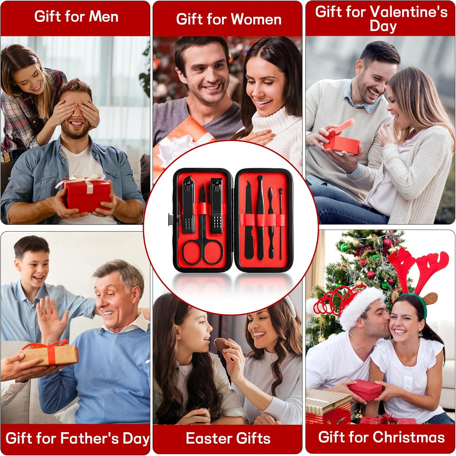 Manicure Set Gift for Men, Stocking Stuffers for Husband Teen Boy, 7 in 1 Finger and Toe Nail Clippers Kit, Men Personal Care Tools Accessories Pedicure Kits with Travel Case Nail Grooming Kit - Silver image number 7