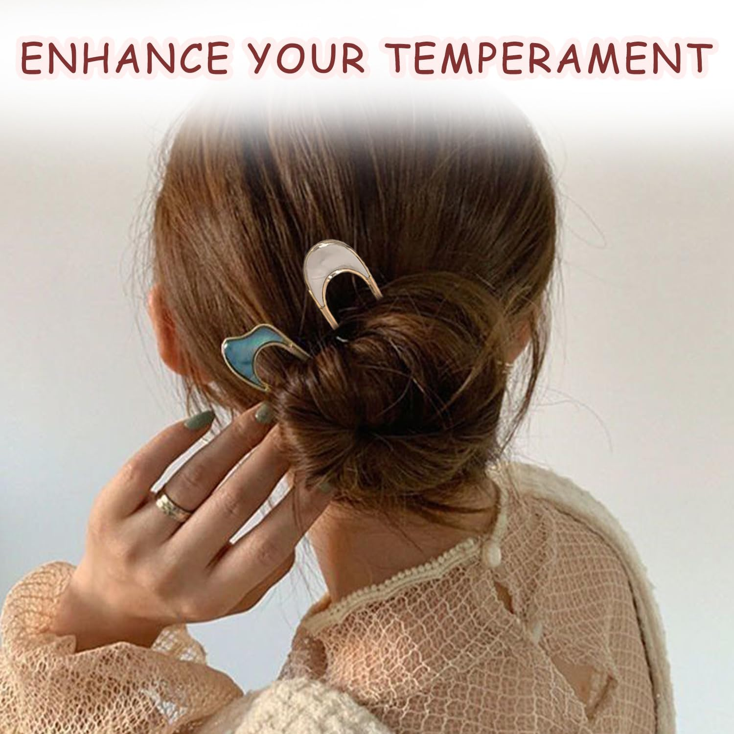 SYEYCW 8 Pcs U-Shaped Hair Pins, French Hair Pin, Metal French Hair Pins for Thick Hair, Simple Everyday Updo Hair Pin, French Twist Hair Pin Fork for Women Girls Hair Types Styling Hair Accessories image number 5