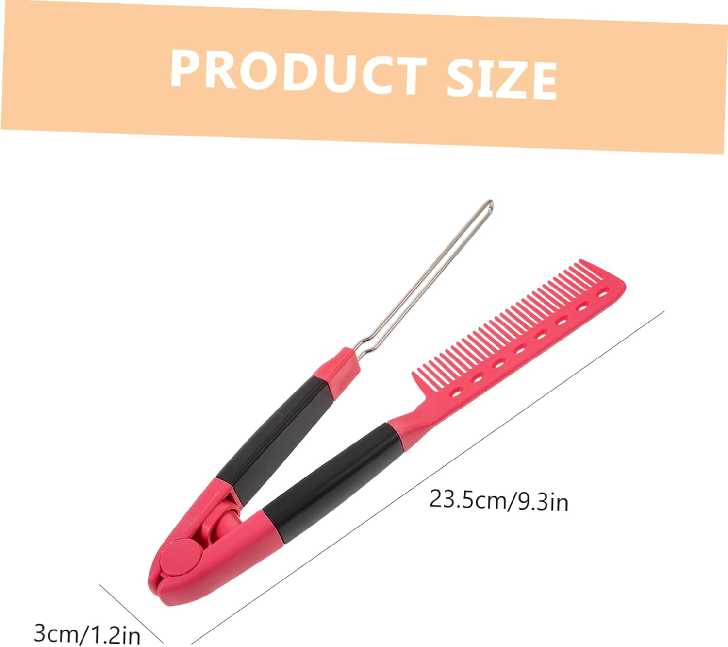LOORGVEL V-Shaped Hair Straightener Comb 1 Piece Folding Hair Styling Tool for Women Adjustable Hairbrush for Straightening and Curling for Home Use image number 1