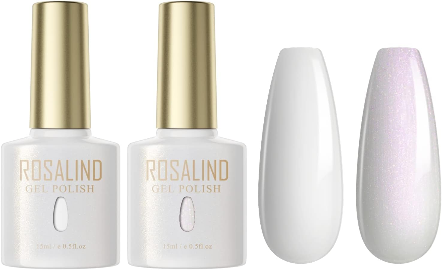 ROSALIND UV Nail Polish White Glitter Gel Nail Polish 15 Ml Shellac Nail Polish Starter Set UV LED Soak off Nail Gel Polish Gel Nail Polish Set image number 5
