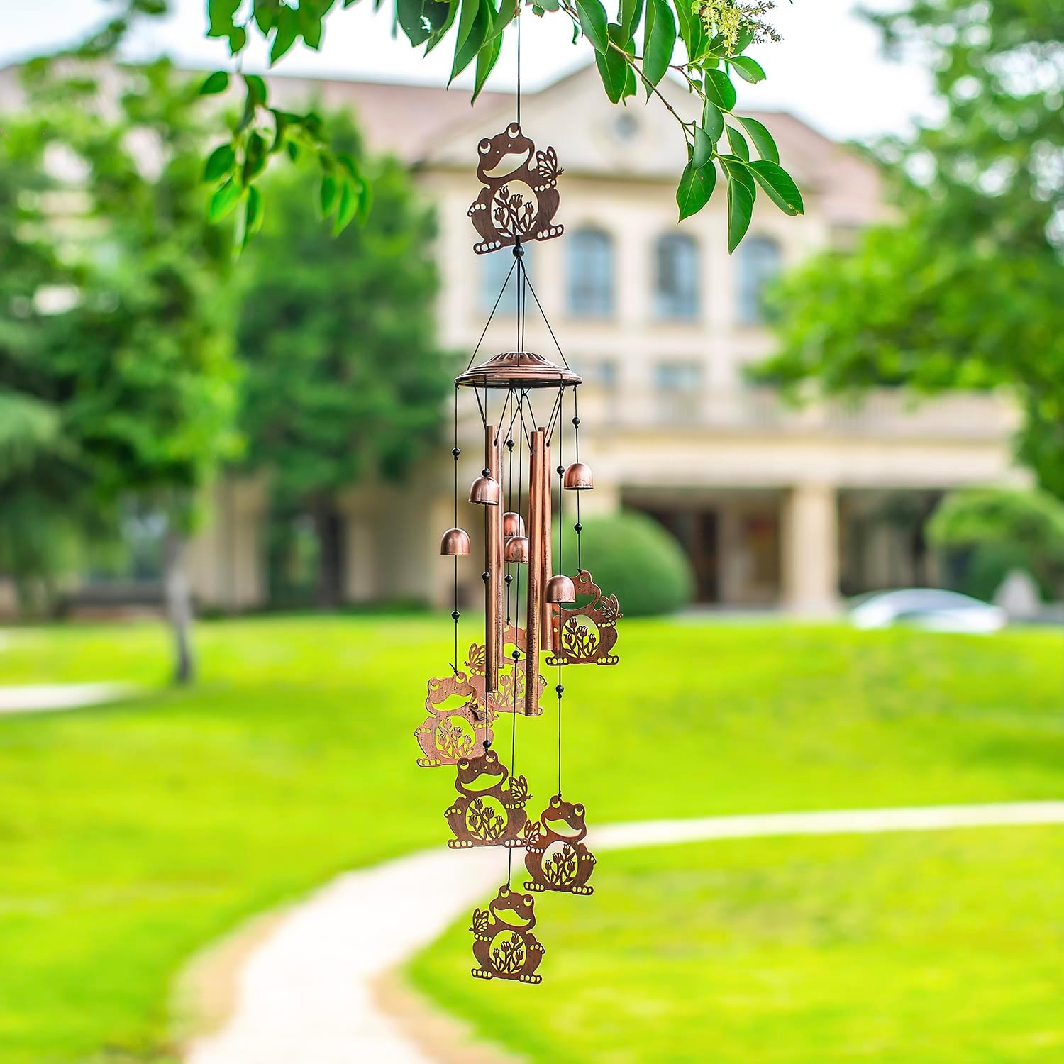Frog Wind Chimes Outdoor Frog Gifts for Women/Men/Mom/Wife/Grandma Birthday Gifts Memorial Gift Metal Windchimes for Outside/Indoors, Lawn, Patio, Home, Porch, Yard Decor, Garden Decorations image number 5