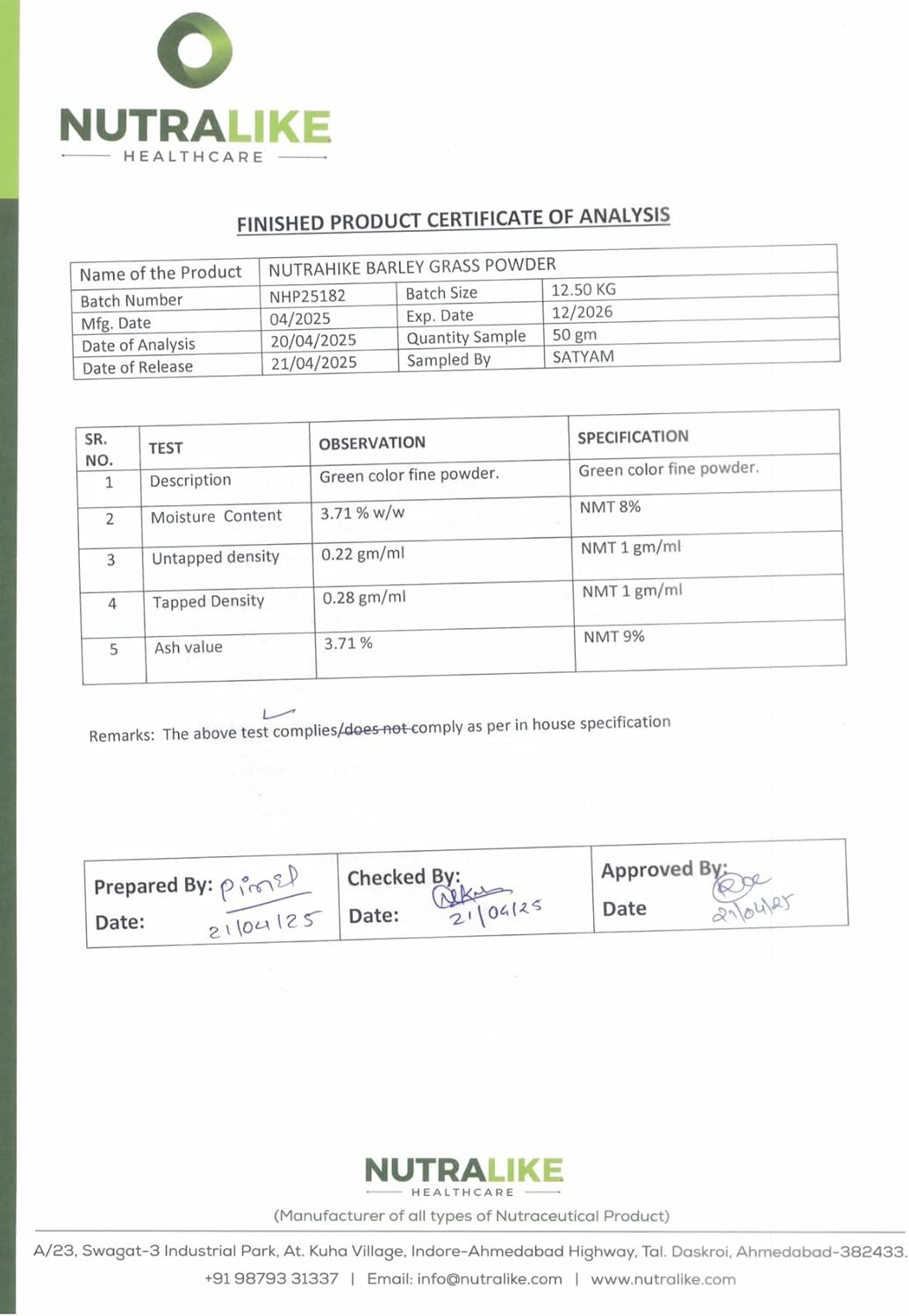 Nutrahike Organic Barley Grass Powder 250G &ndash; Rich in Chlorophyll, Antioxidants & Nutrients, Supports Detox, Digestion & Immune Health, Natural Green Superfood for Wellness image number 3