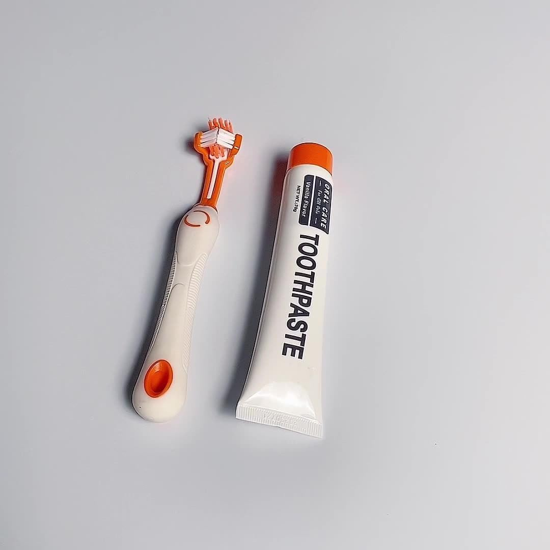 Pet Dental Care Kit - Dog & Cat Oral Care Kit for Teeth Cleaning and Fresh Breath,Toothbrush & Toothpaste Set image number 6