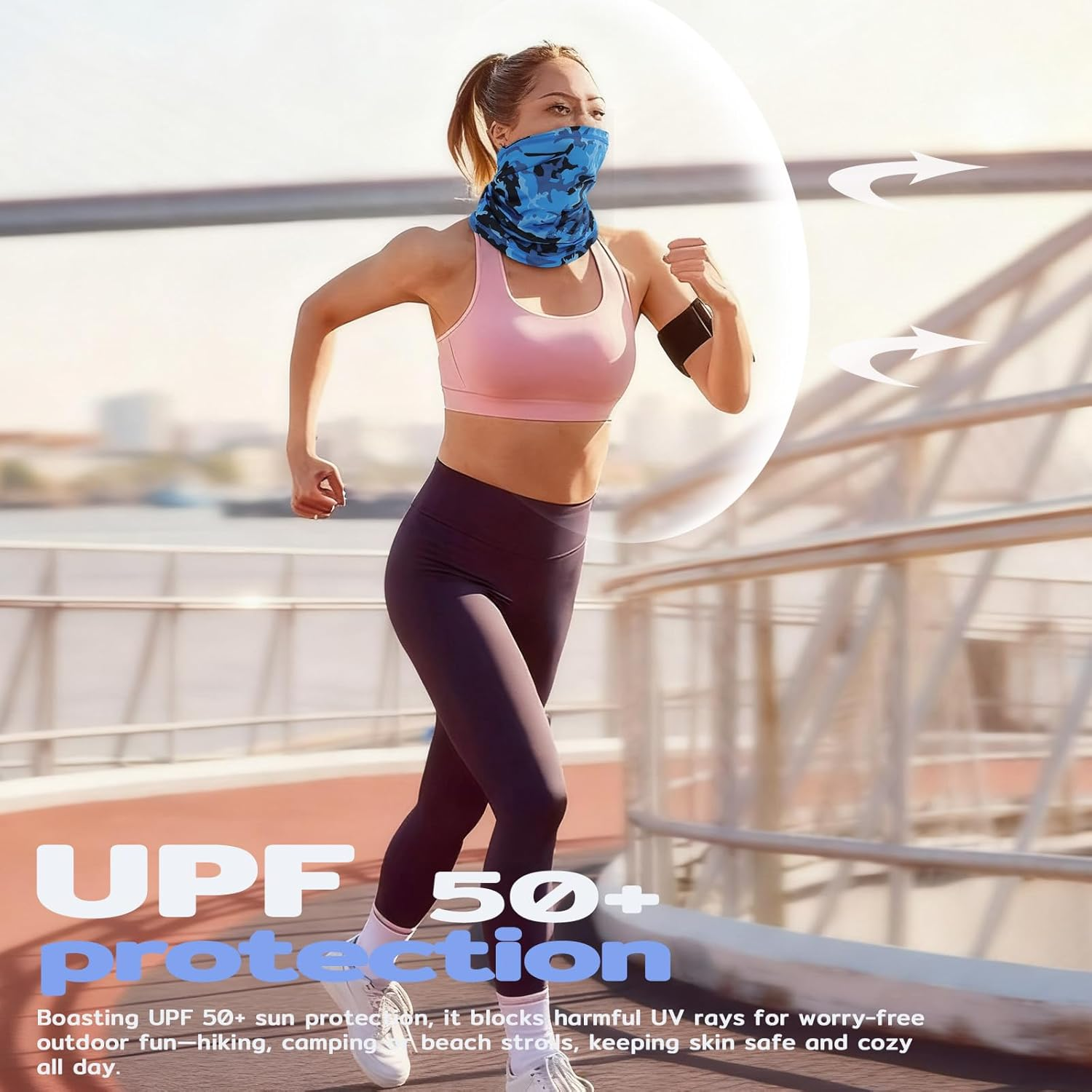 Neck Gaiter Face Mask,Sun Cooling Scarf,Balaclava Bandana Cover for Men Women - Multicoloured 03 image number 4