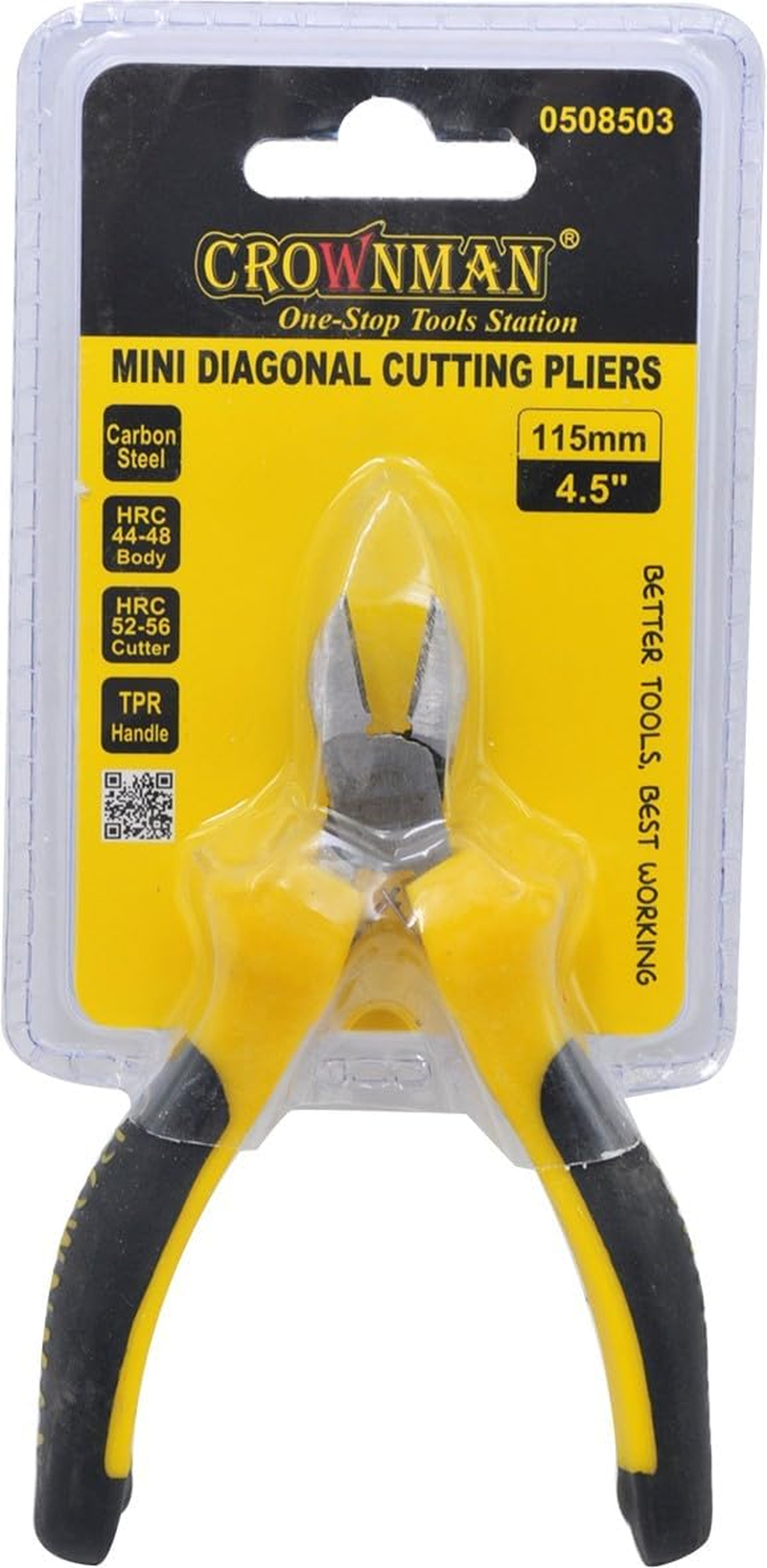 Miniature Carbon Steel Diagonal Cutting Pliers, 4.5-Inch Size