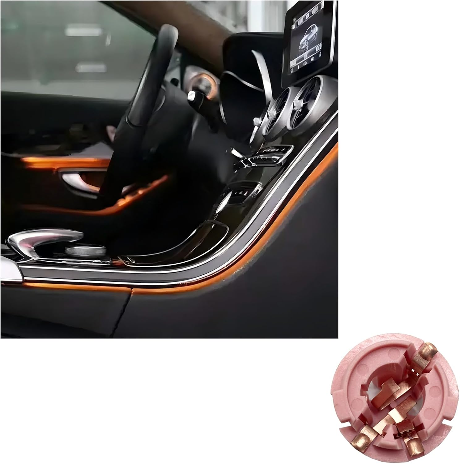 Auto-Plaza Pair of Car Rear Tail Light Lamp Bulb Socket A2108260082 Compatible with Mercedes-Benz E320 1996-2002 W210 W220 S430 S500 2000-2006