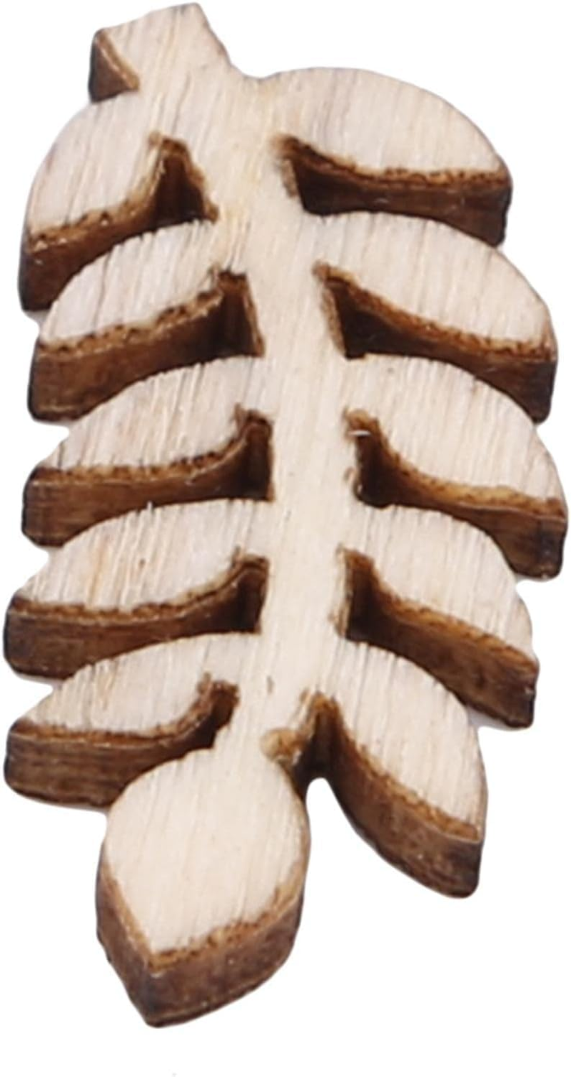 100 Pcs Unfinished Wooden Flower Wood Slice Leaf Pattern Wood Cutouts Pieces Mini Wooden Handmade Crafts Decoration, Craft Supplies image number 1