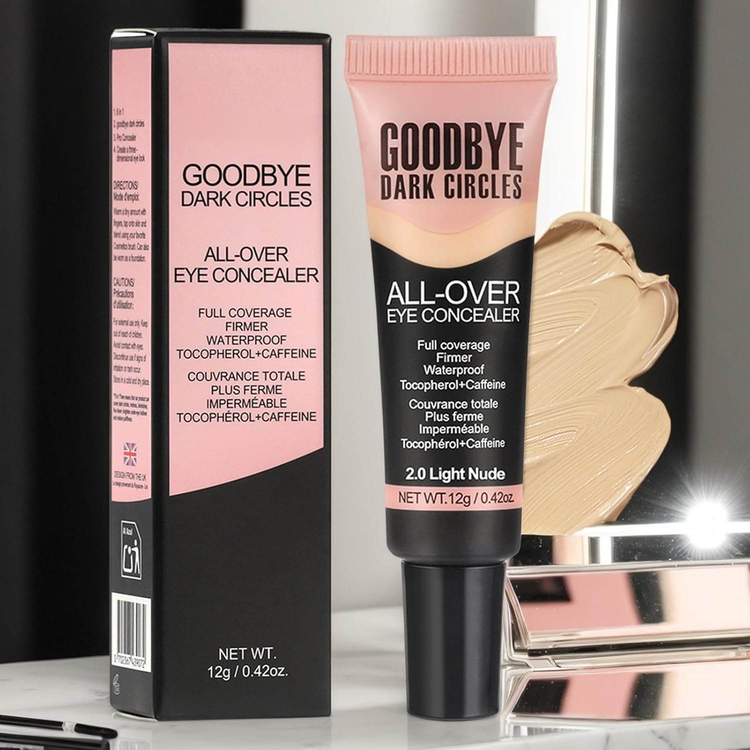 Full Coverage Concealer - Waterproof 12G Beauty Concealer,Natural Long Lasting Liquid Foundation, Color Correcting Makeup for Long Lasting Wear image number 3