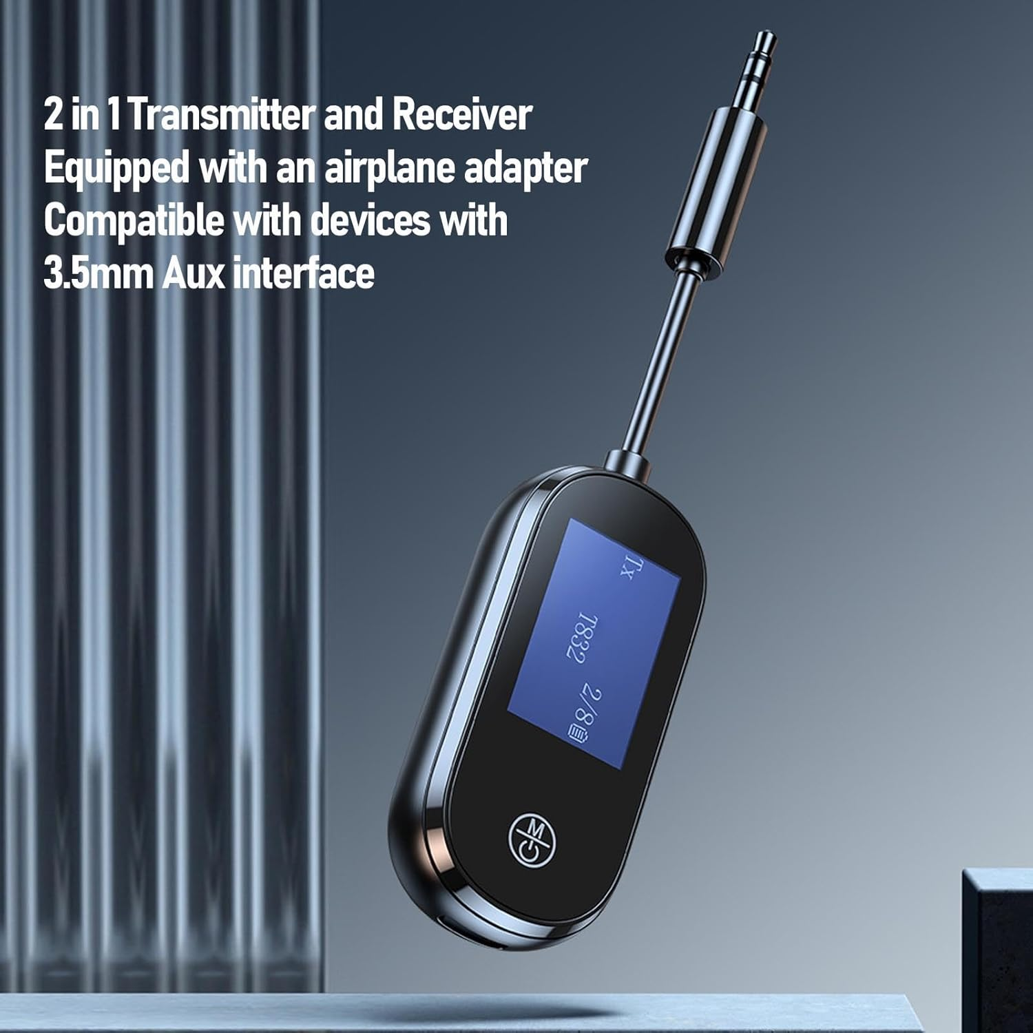 GOWENIC 5.3 Transmitter and Receiver, Hifi Sound Wireless Adapter with Aptx Low Latency and Display, with Airplane Adapter, for Home TV Laptop Travel image number 2