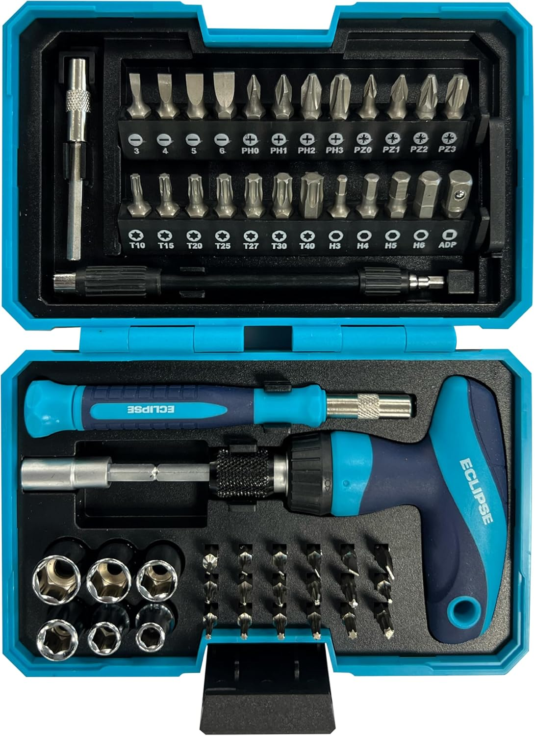 ECLIPSE Ratchet Screwdriver & Mini Socket 65-Piece Set