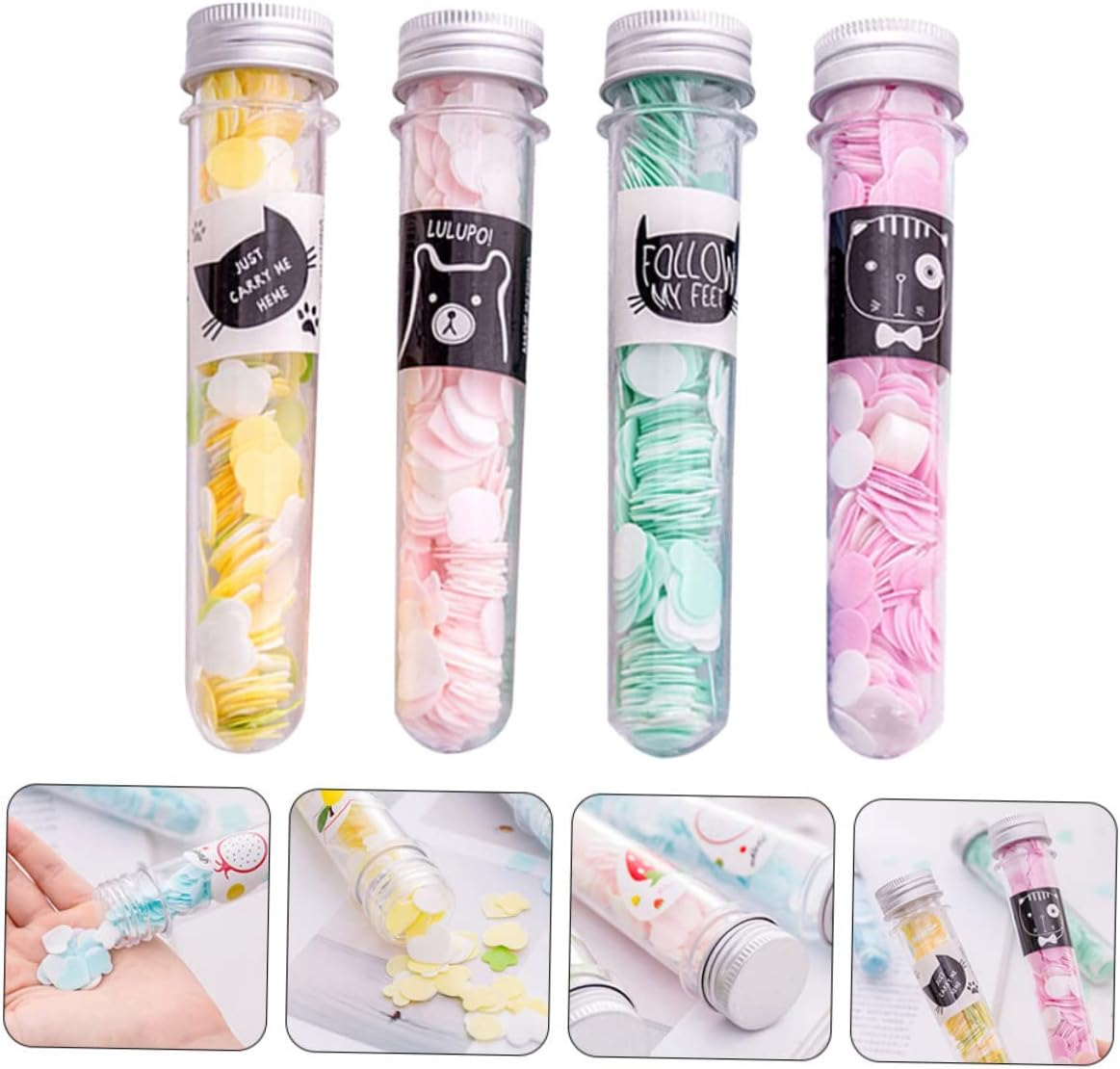 KICHOUSE 4Pcs Disposable Soap Paper Sheets Travel Soap Flakes for Outdoor Use for Camping and Travel image number 4