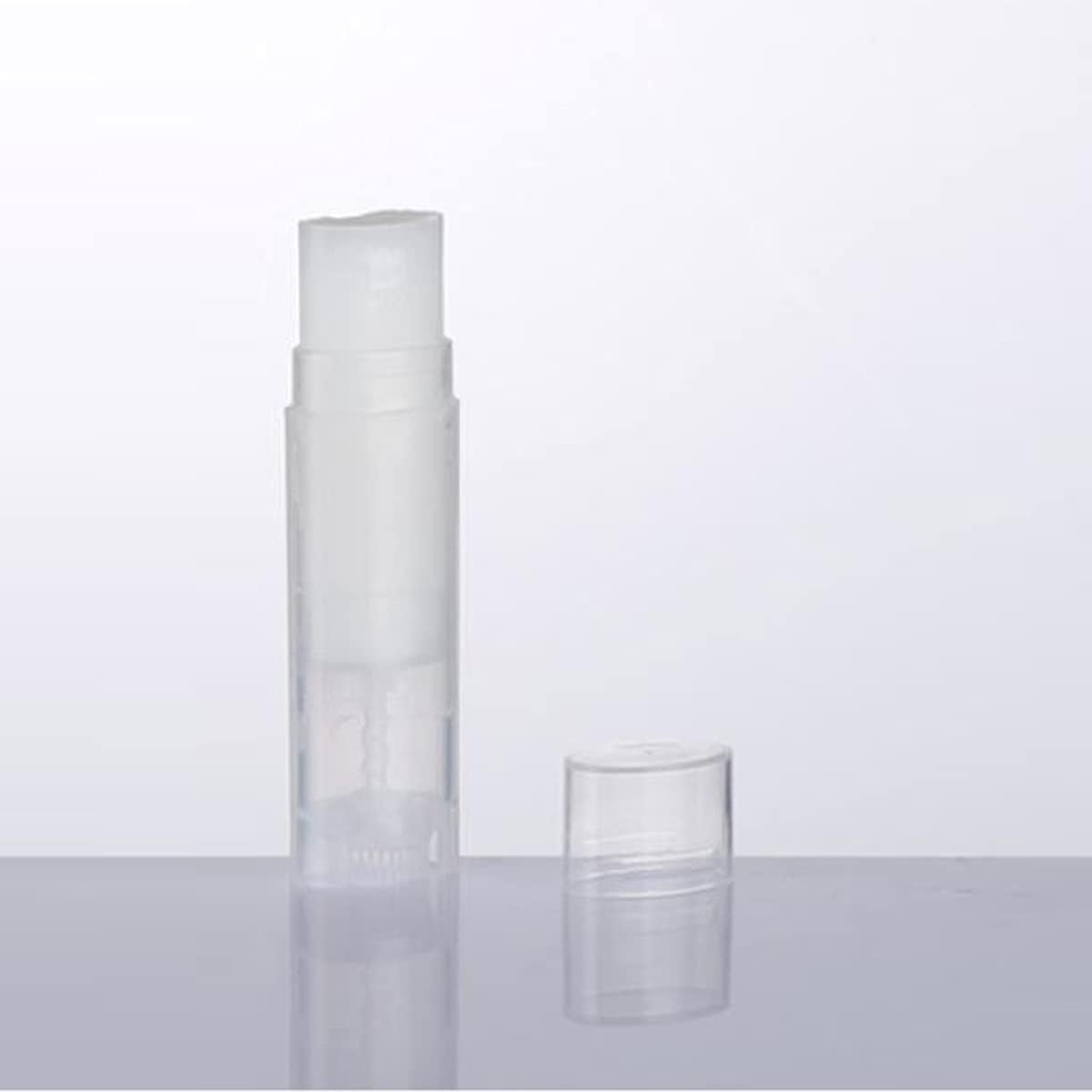 Ewandastore 5Ml Oval Lip Balm Tubes,100Pcs Plastic Clear Empty Oval Oval Deodorant Containers Lip Gloss Container Holder with Caps image number 2