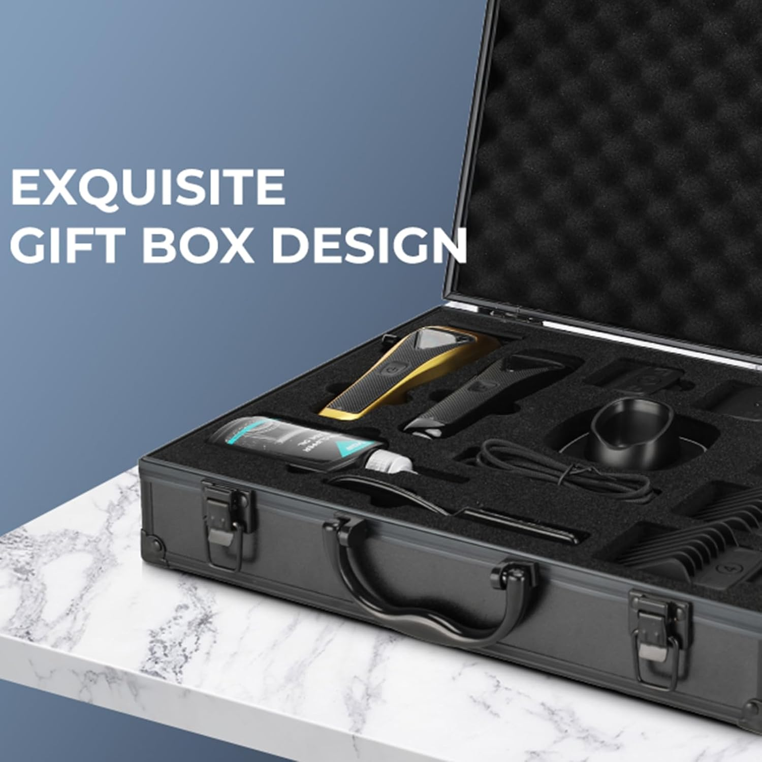 VGR 015 Professional Cordless Hair Clippers for Men, 9000 RPM Vector Motor Hair Trimmer Dlc-Blade Barber Clipper for Hair Cutting with Metal Body, 1 Modular Lid in Black, Travel Case image number 6