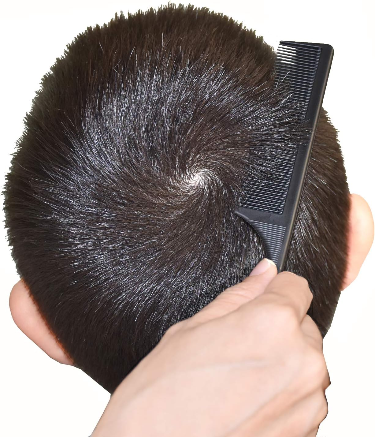 Hair Comb - a Professional Anti-Static Carbon Fibre Metal-Pin Tail Comb,Heat Resistant Barber and Salon Rattail Comb with Non-Skid Paddle Parting Comb,Fine Tooth in Black image number 1