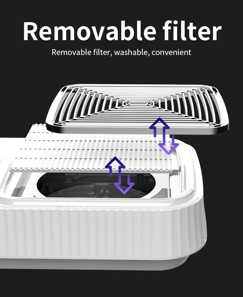 GASHIO&reg; Dust Extraction for Nails - Suction Nails - Efficient Nail Vacuum Cleaner - Professional Nail Vacuum Cleaner - Vacuum Cleaner for Gel Nails - Nail Dust Collector Dust Collector with Filter 80 image number 4