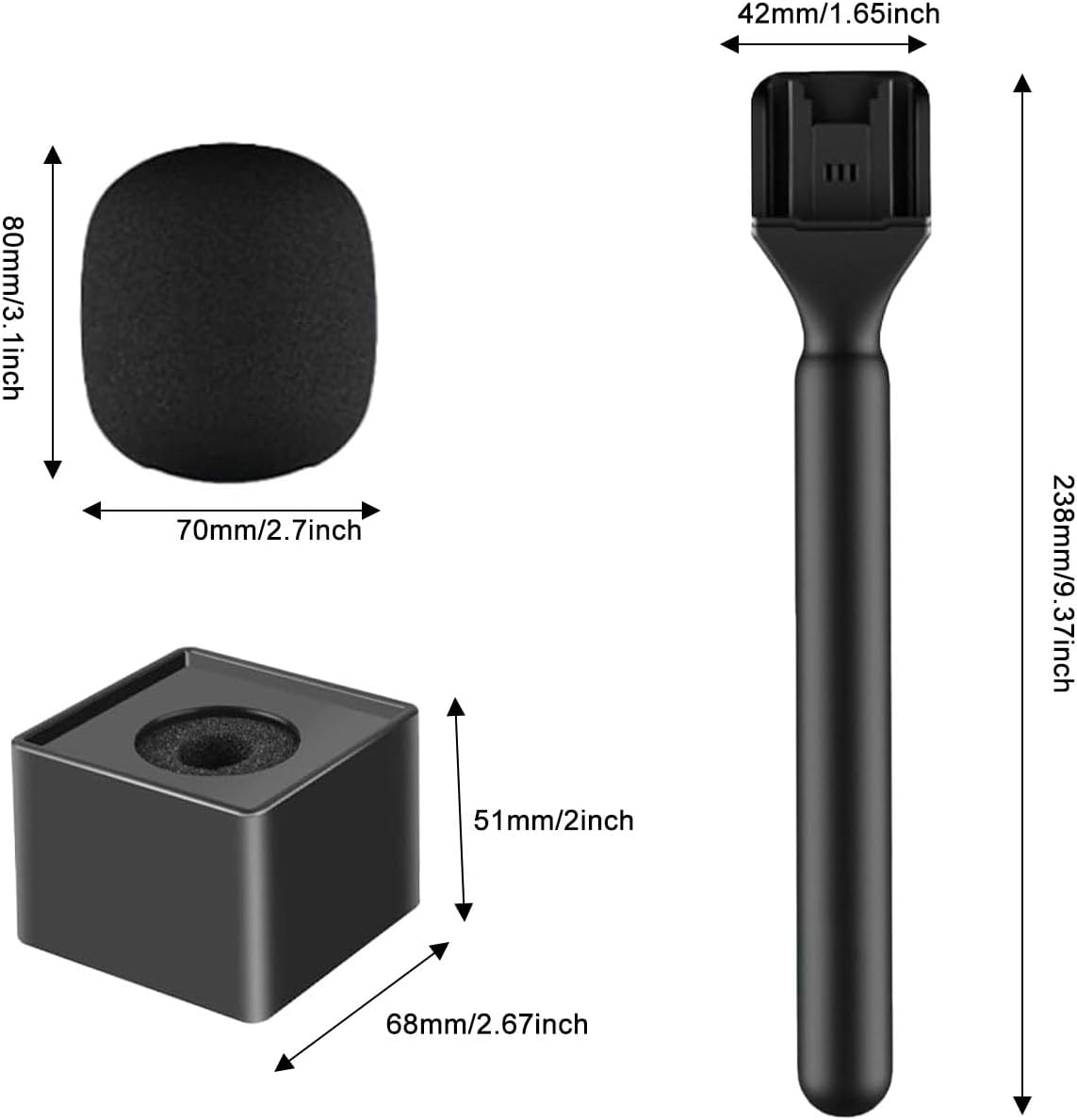 Handheld Microphone Adapter, Stand Holder for Mic 1/2 Interview Microphone Adapter with Flag for Wireless GO II