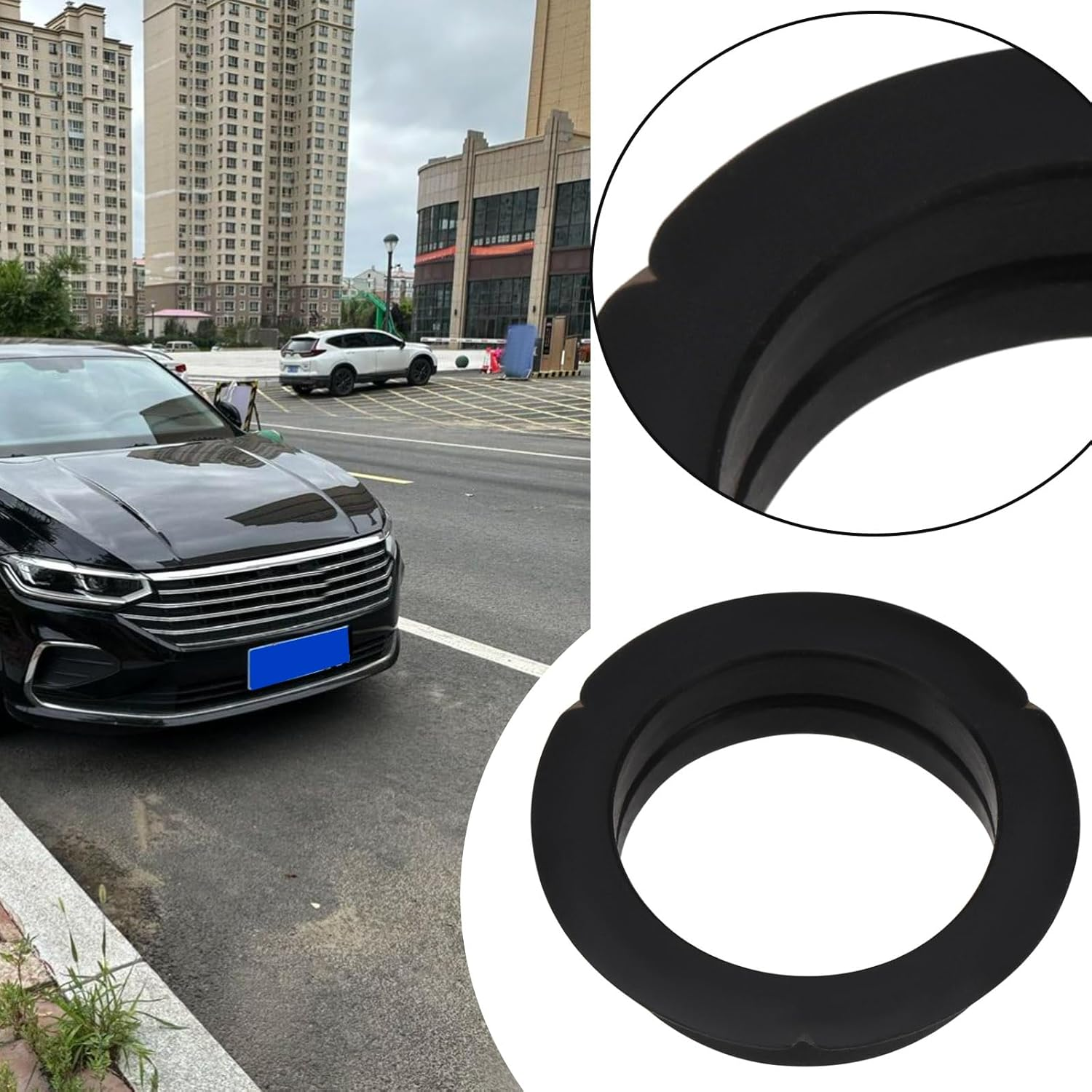 VGOL 4Pcs Car Parking Sensor Seal Rings Silicone Seal Rings 1T0919133C 9B9 Compatible with Audi Compatible with VW Compatible with Skoda Black