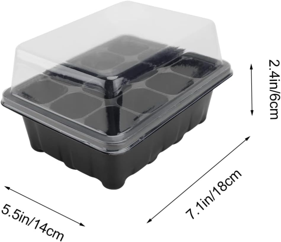 5 Pack 18X14X6Cm Plant Nursery Pots Starting Trays Sprout Trays Lids for Bonsai Gardening image number 4