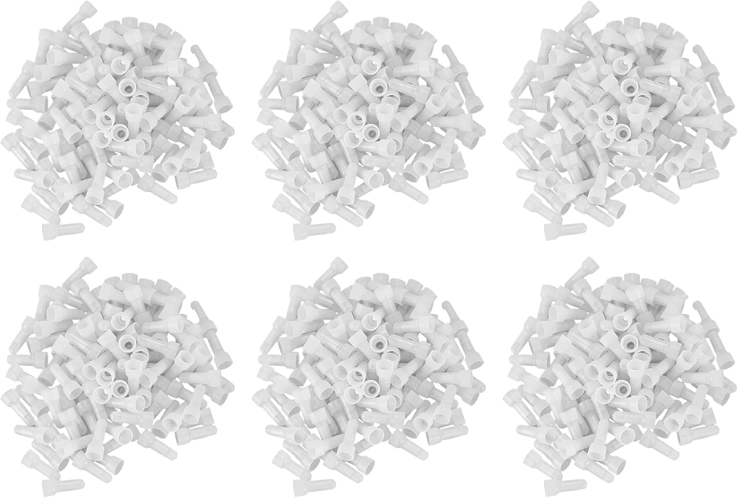 600Pcs 22-16 GA AWG Closed End Crimp Caps Splice Gauge Wire Connectors Terminals (White) image number 2