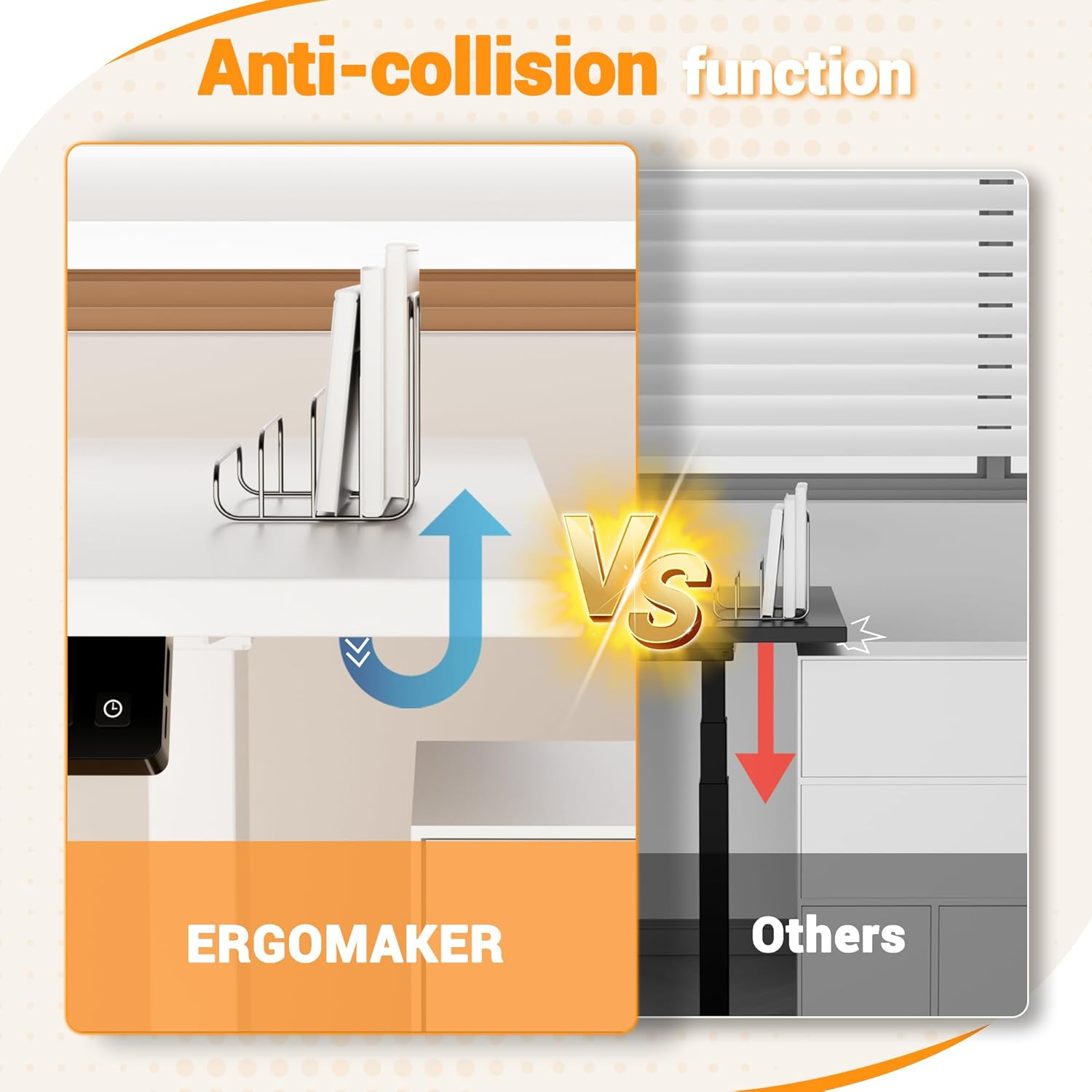 ERGOMAKER Height Adjustable Standing Desk Frame without Desktop, Dual Motor Three-Stage Electric Frame with Automatic Memory Smart Handset (3 Stage|Dual Motor, White) image number 3