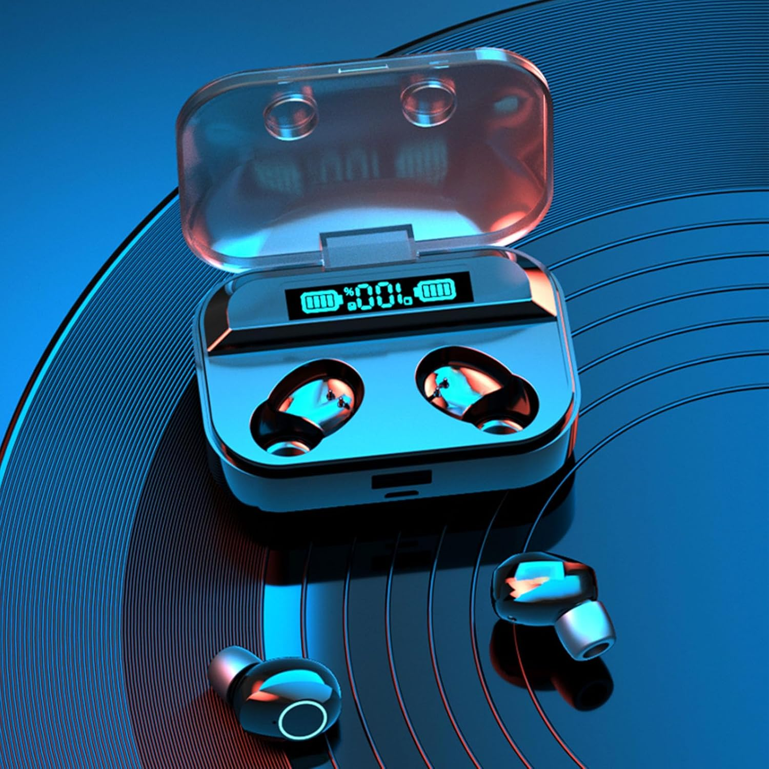 Voice Translator Earphones, 144 Online Real-Time Voice Translation Headphones, Three Modes, Touch Control, Earbuds Translation Device with App Music Call Function, Black image number 1