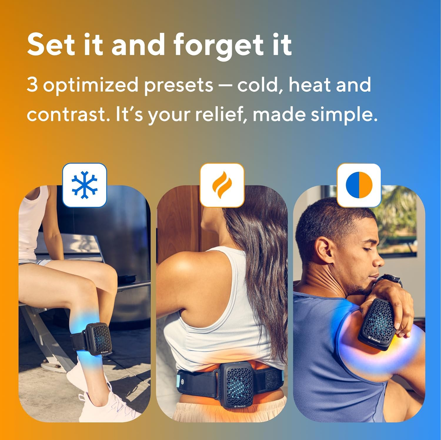 Therabody Recoverytherm Cube Instant Heat, Cold and Contrast Therapy for Pain Relief, Aches and Pains, and Muscle Recovery - Portable Hands Free Cryotherapy Machine with Cold Compress & Heating Pad image number 5