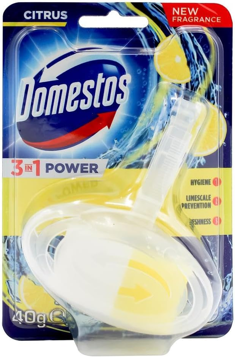 Domestos 3-In-1 Citrus Power Rim Block Toilet Cleaner 40 G