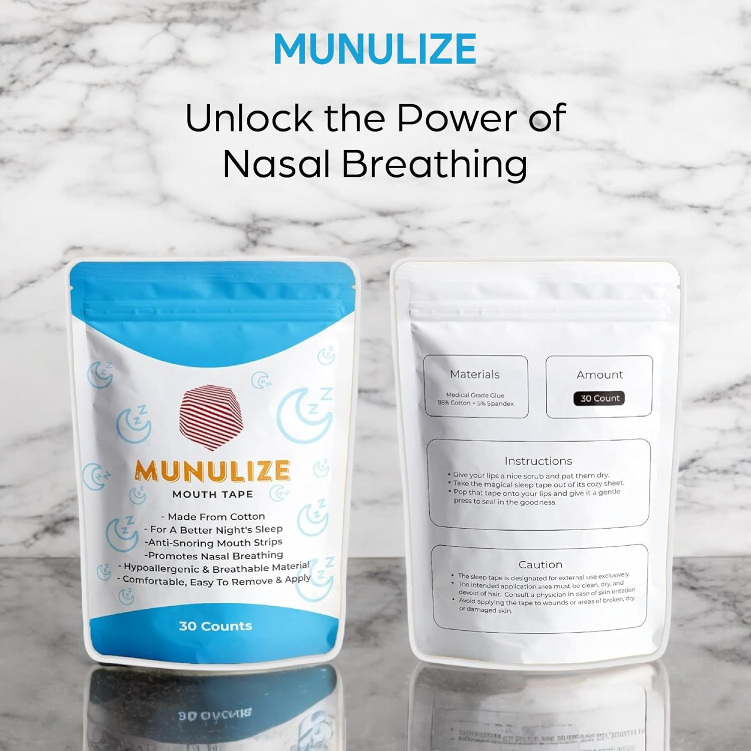 Mouth Tape for Sleeping -Anti Snoring Devices -Nasal Breath -Snore Reducing Aids- Promote Nose Breathing(Pack of 30)- Cotton Made Mouth Strips to Stop Snoring -Better Sleep Aid- Snoring Reduction image number 2