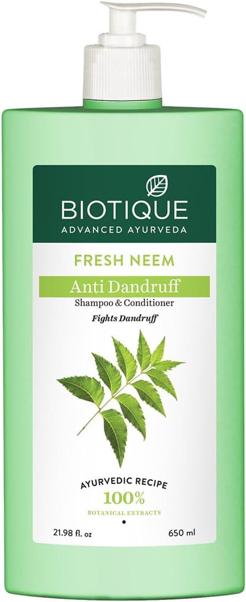 Biotique Fresh Neem anti Dandruff Shampoo with Conditioner, 650Ml image number 6