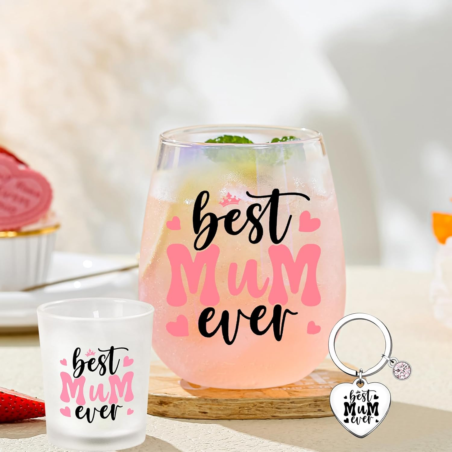 Mothers Day Gifts for Mum Personalised Mom Stemless Wine Glass Present for Best Mum Ever Christmas Birthday Gift Valentines Gifts for Mummy to Be Gift Mother of the Bride Present image number 6
