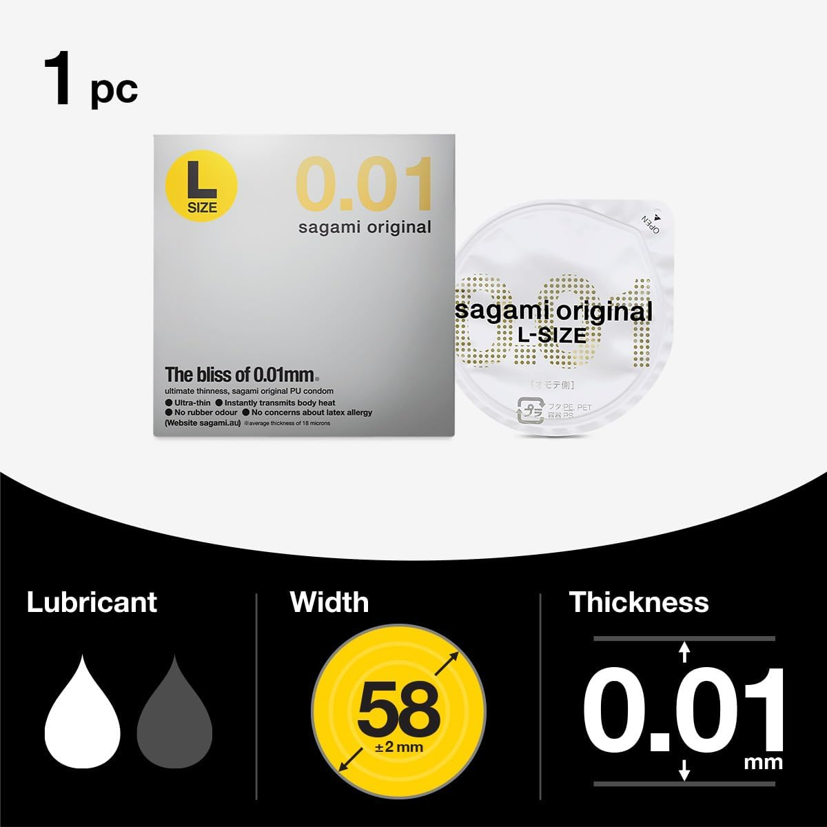 Sagami Original 0.01 & 0.02 PU Condoms Experience 5'S Pack image number 5