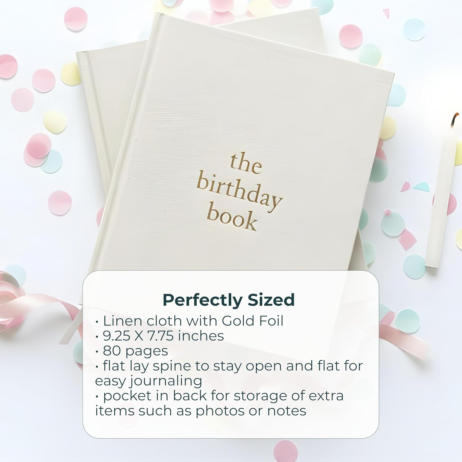 Birthday Memory Book- Elegant Birthday Journal - Baby Journal to Record Milestones, Photos, Letters & More - Baby Memory Gift for Parents(80 Pages) image number 4