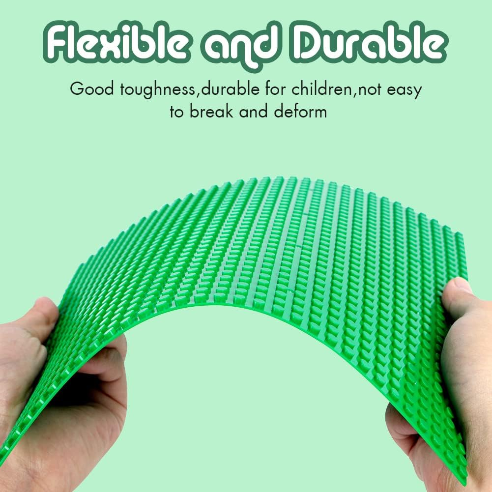 Lekebaby Classic Baseplates Building Base Plates for Building Bricks 100% Compatible with Major Brands-Baseplates 10" X 10", Pack of 12 - Greenbluegrey,Random image number 4