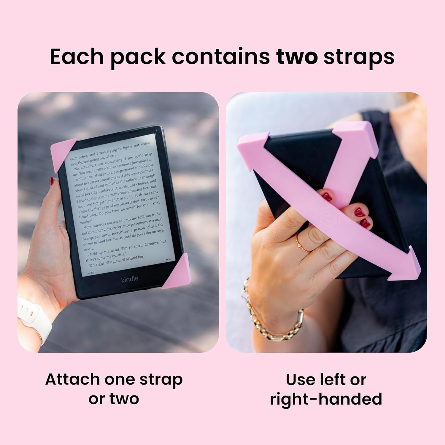Strapsicle Silicone Hand Strap &ndash; Kindle Basic Gen 11 & 12, Kobo Nia &ndash; Small &ndash; 2-Pack &ndash; Lilac &ndash; Comfy Alternative to Case or Cover image number 7