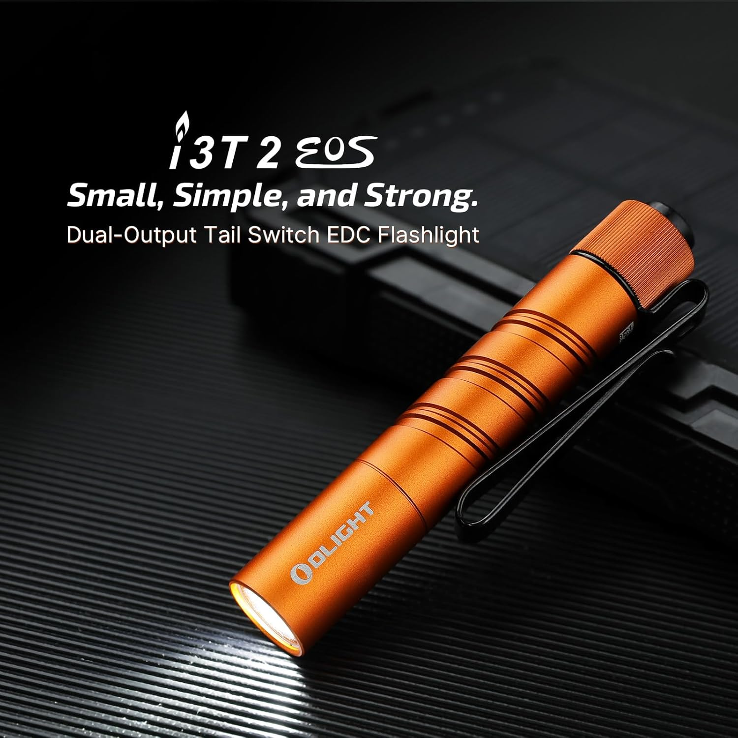 OLIGHT I3T 2 EDC Dual-Output Flashlight Cordless Night Torch Max 200 Lumens IPX8 Waterproof Flashlight Battery Torch for Travel, Inspection, Gift (Orange) image number 2