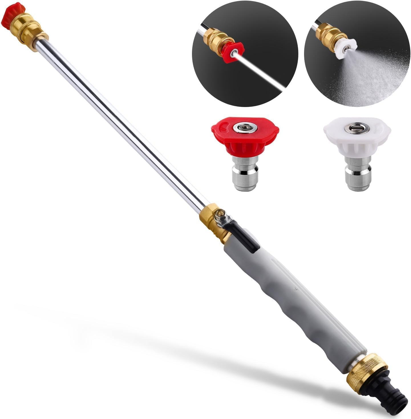 Garden Hose Power Washer, 2025 Upgraded Jet Nozzle, 2 High-Pressure Nozzles, Quick Connectors (Black) image number 1