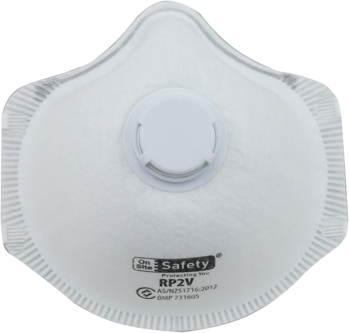 On Site Safety P2 Moulded Respirator Mask with Valve 10-Pieces